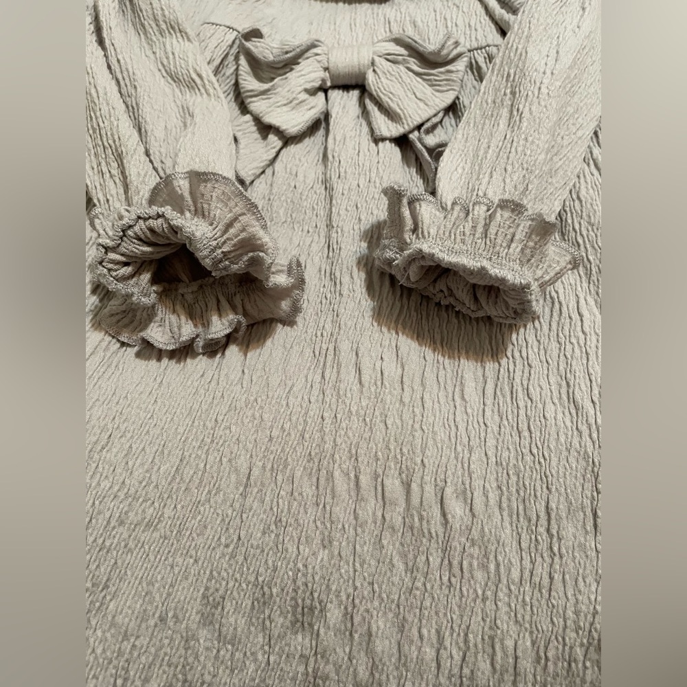 EUC mabel + honey 3T Remy Bow Woven Dress - Picture 6 of 6